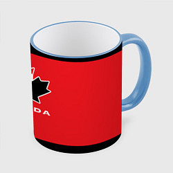 Кружка 3D Canada Team, цвет: 3D-небесно-голубой кант