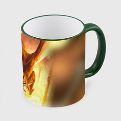 Кружка 3D Дракон, цвет: 3D-зеленый кант