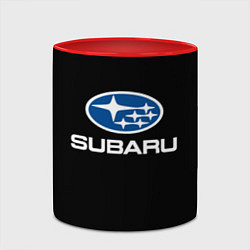 Кружка 3D Subaru - emblem, цвет: 3D-белый + красный — фото 2