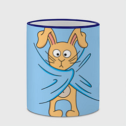 Кружка 3D Стеснительный кролик, цвет: 3D-синий кант — фото 2