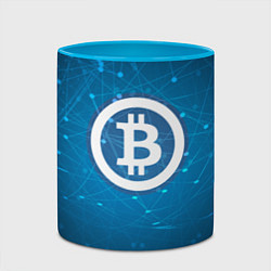 Кружка 3D Bitcoin Blue, цвет: 3D-белый + небесно-голубой — фото 2