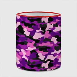 Кружка 3D Камуфляж: фиолетовый/розовый, цвет: 3D-красный кант — фото 2
