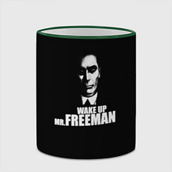 Кружка 3D Wake up Mr. Freeman, цвет: 3D-зеленый кант — фото 2