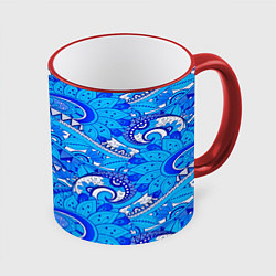 Кружка 3D Floral pattern, цвет: 3D-красный кант