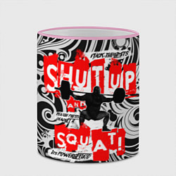 Кружка 3D Shut up & squat, цвет: 3D-розовый кант — фото 2