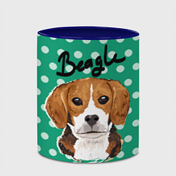 Кружка 3D Beagle Face, цвет: 3D-белый + синий — фото 2