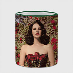 Кружка 3D Lana Del Rey: Roses, цвет: 3D-зеленый кант — фото 2