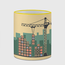 Кружка 3D Стройка, цвет: 3D-желтый кант — фото 2