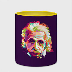 Кружка 3D Альберт Эйнштейн: Арт, цвет: 3D-белый + желтый — фото 2