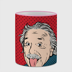 Кружка 3D Альберт Эйнштейн: Поп-арт, цвет: 3D-розовый кант — фото 2
