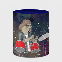 Кружка 3D Конь барабанщик, цвет: 3D-белый + синий — фото 2