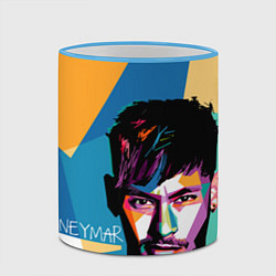 Кружка 3D Neymar Polygons, цвет: 3D-небесно-голубой кант — фото 2