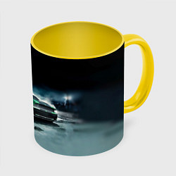 Кружка 3D Призрачный Ford Mustang, цвет: 3D-белый + желтый