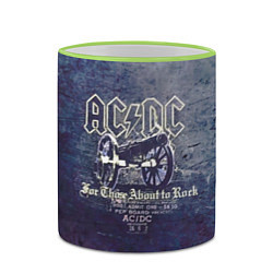 Кружка 3D ACDC пушка, цвет: 3D-светло-зеленый кант — фото 2