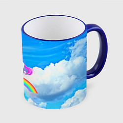 Кружка 3D Единорог, цвет: 3D-синий кант