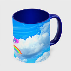 Кружка 3D Единорог, цвет: 3D-белый + синий