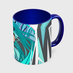 Кружка 3D Miku1, цвет: 3D-белый + синий