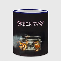Кружка 3D Green Day магнитофон в огне, цвет: 3D-синий кант — фото 2
