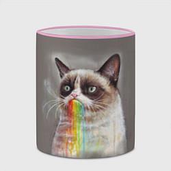 Кружка 3D Grumpy Cat, цвет: 3D-розовый кант — фото 2