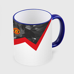 Кружка 3D Man United FC: Grey Polygons, цвет: 3D-синий кант