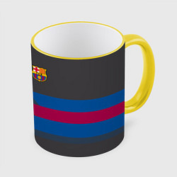 Кружка 3D Barcelona FC: Dark style, цвет: 3D-желтый кант