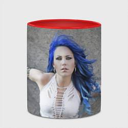 Кружка 3D Arch Enemy: Alissa White-Gluz, цвет: 3D-белый + красный — фото 2