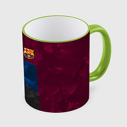 Кружка 3D FC Barcelona: Dark polygons, цвет: 3D-светло-зеленый кант
