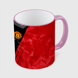 Кружка 3D FC Manchester United: Abstract, цвет: 3D-розовый кант