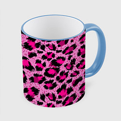 Кружка цветная Розовый леопард