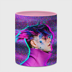 Кружка 3D Lil Peep: Glitch, цвет: 3D-белый + розовый — фото 2