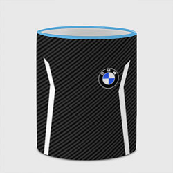 Кружка 3D BMW CARBON БМВ КАРБОН, цвет: 3D-небесно-голубой кант — фото 2
