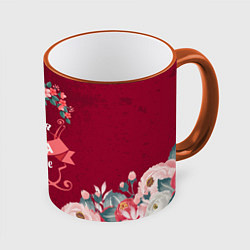 Кружка 3D Самая лучшая мама в мире, цвет: 3D-оранжевый кант