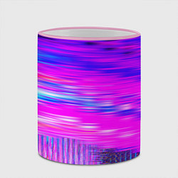 Кружка 3D Неоновые линии, цвет: 3D-розовый кант — фото 2