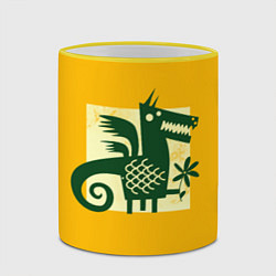 Кружка 3D Сказочный дракон, цвет: 3D-желтый кант — фото 2