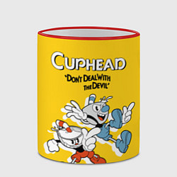 Кружка 3D Cuphead: Don't deal with the Devil, цвет: 3D-красный кант — фото 2
