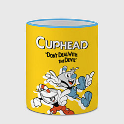 Кружка 3D Cuphead: Don't deal with the Devil, цвет: 3D-небесно-голубой кант — фото 2