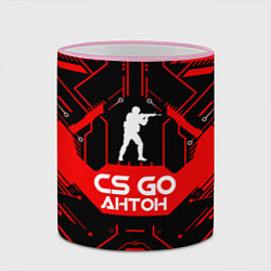 Кружка 3D CS:GO - Антон, цвет: 3D-розовый кант — фото 2