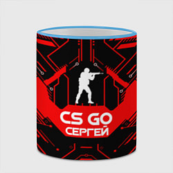 Кружка 3D CS:GO - Сергей, цвет: 3D-небесно-голубой кант — фото 2