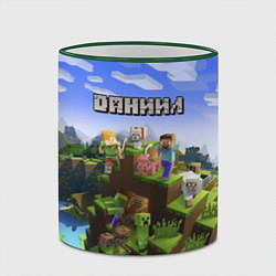 Кружка 3D Майнкрафт: Даниил, цвет: 3D-зеленый кант — фото 2