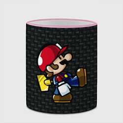 Кружка 3D Super Mario: Black Brick, цвет: 3D-розовый кант — фото 2