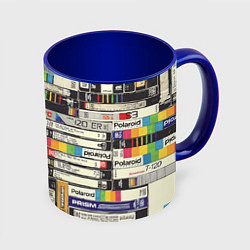 Кружка 3D VHS-кассеты, цвет: 3D-белый + синий