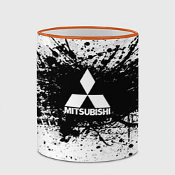 Кружка 3D Mitsubishi: Black Spray, цвет: 3D-оранжевый кант — фото 2