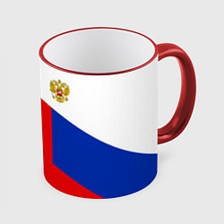 Кружка 3D Russia: Geometry Tricolor, цвет: 3D-красный кант