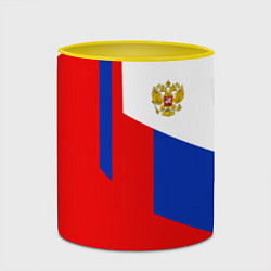 Кружка 3D Russia: Geometry Tricolor, цвет: 3D-белый + желтый — фото 2