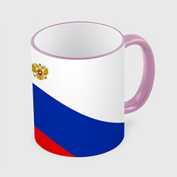 Кружка 3D Russia: Geometry Tricolor, цвет: 3D-розовый кант