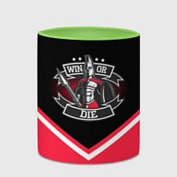 Кружка 3D FCSM: Win or Die!, цвет: 3D-белый + светло-зеленый — фото 2