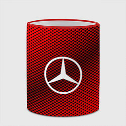 Кружка 3D Mercedes: Red Carbon, цвет: 3D-красный кант — фото 2