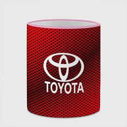 Кружка 3D Toyota: Red Carbon, цвет: 3D-розовый кант — фото 2