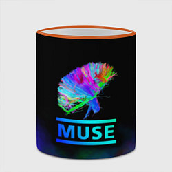 Кружка 3D Muse: Neon Flower, цвет: 3D-оранжевый кант — фото 2