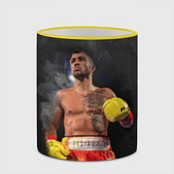 Кружка 3D Vasyl Lomachenko, цвет: 3D-желтый кант — фото 2